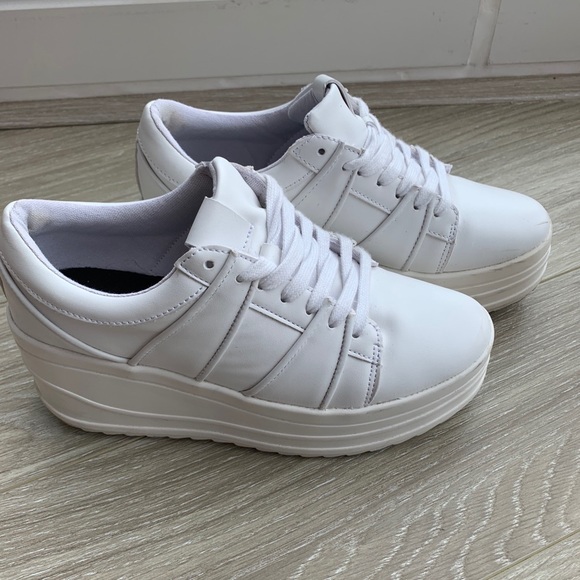 Zara White Platform Sneakers Size 37
